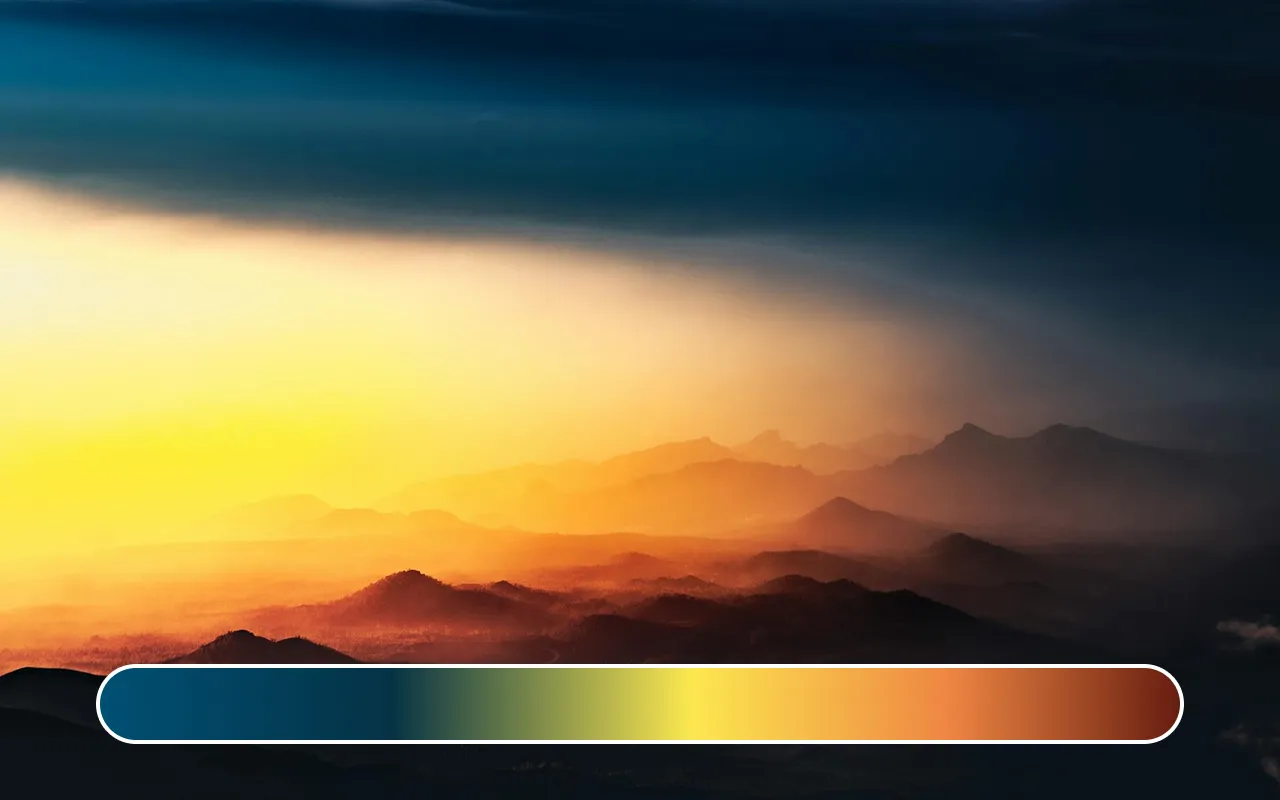 Light yellow to deep navy blue